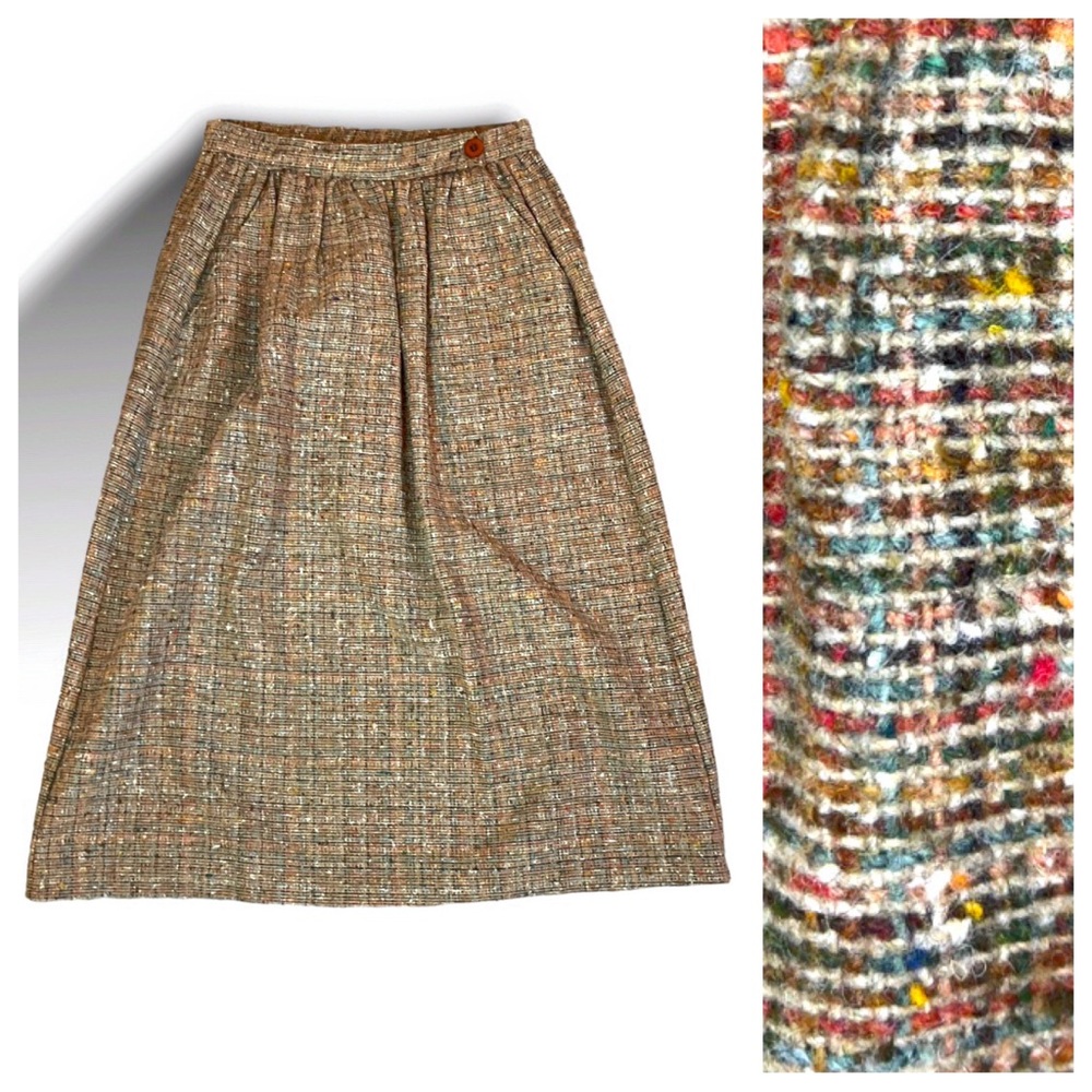 VTG Wool Blend Plaid A Line Skirt | XS